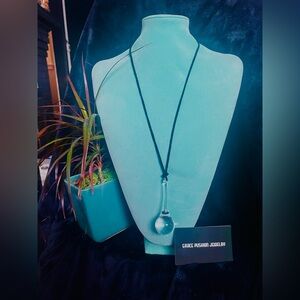 Minimalist Clear Chandelier Teardrop Pendant Necklace